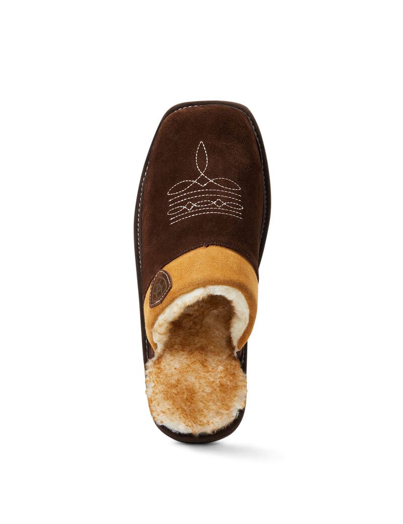 Pantuflas Ariat Silversmith Square Puntera Hombre Chocolate | KOWH40269