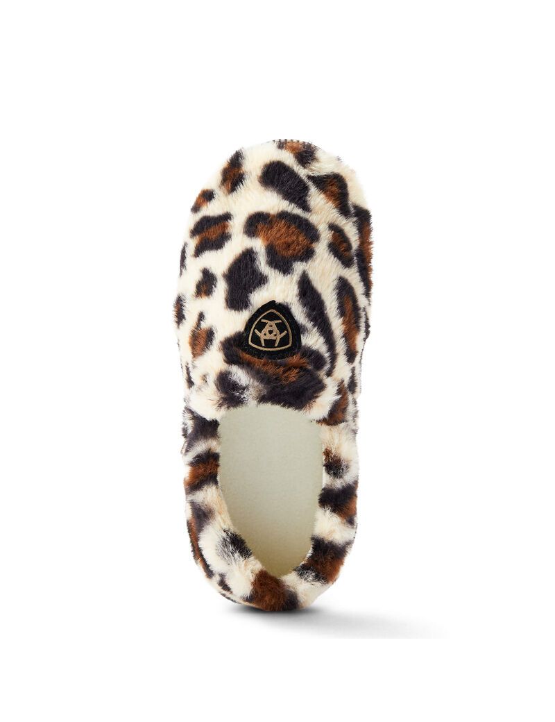 Pantuflas Ariat Snuggle Mujer Creme Leopardo | YHFV65743