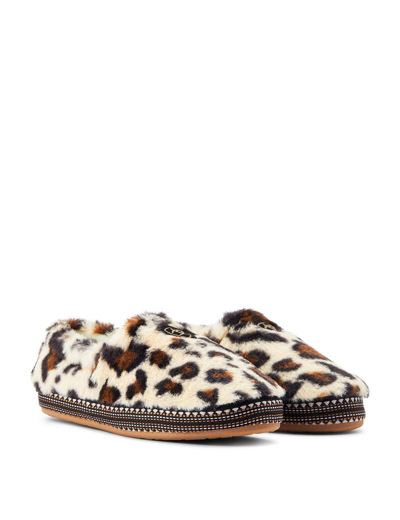 Pantuflas Ariat Snuggle Mujer Creme Leopardo | YHFV65743