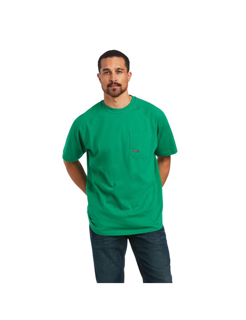 Ropa De Trabajo Ariat Rebar Algodon Strong T Shirts Hombre Multicolor | DIFW07928