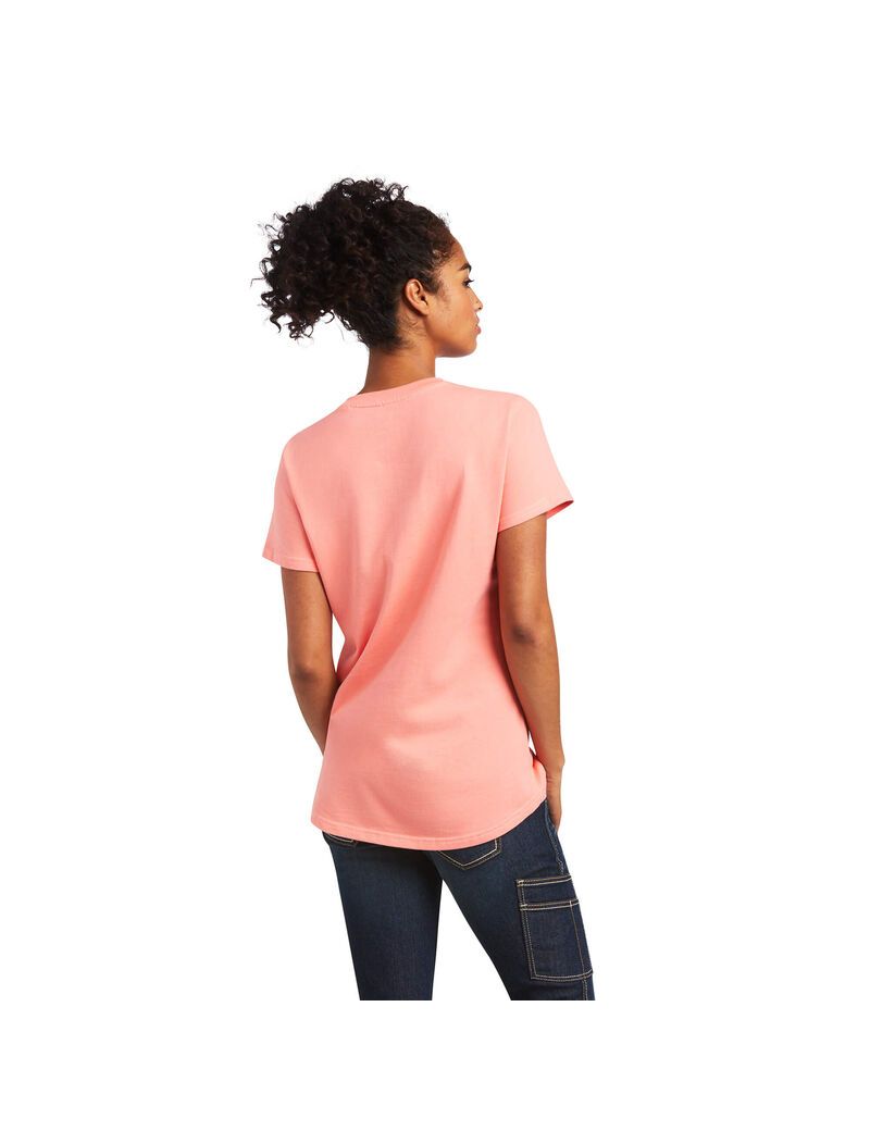 Ropa De Trabajo Ariat Rebar Algodon Strong V-Neck Top Mujer Multicolor | FJNL78162