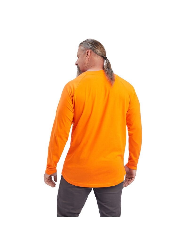 Ropa De Trabajo Ariat Rebar Algodon Strong T Shirts Hombre Naranjas | KFJE34197