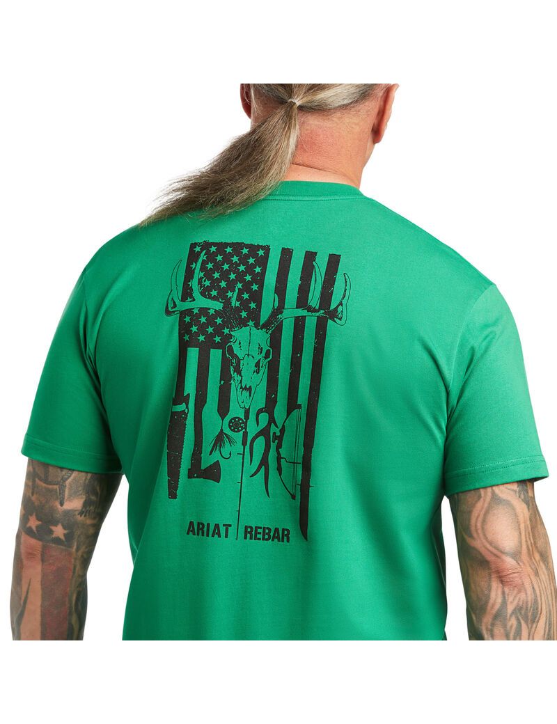 Ropa De Trabajo Ariat Rebar Algodon Strong American Outdoors T Shirts Hombre Multicolor | PZXW32576