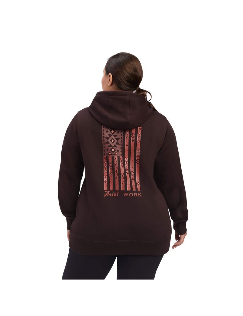 Ropa De Trabajo Ariat Rebar Aztec Flag Estampadas Hoodie Mujer Multicolor | NRAZ27148