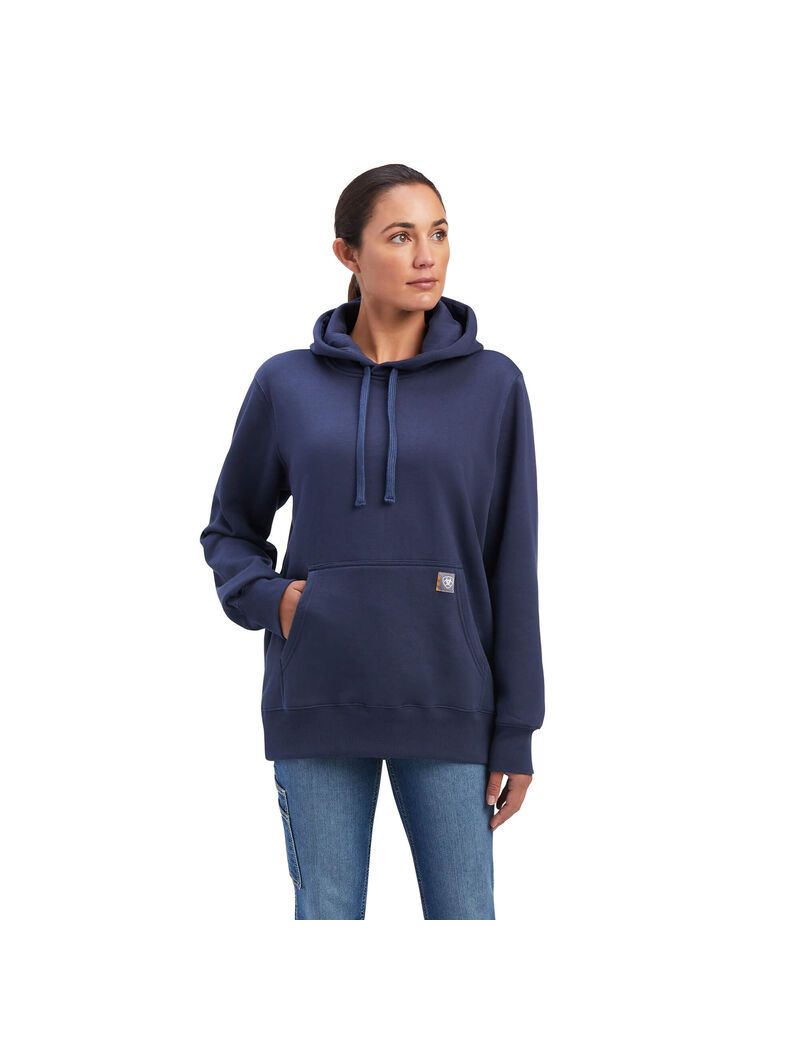 Ropa De Trabajo Ariat Rebar Aztec Flag Estampadas Hoodie Mujer Indigo | OIBY46780