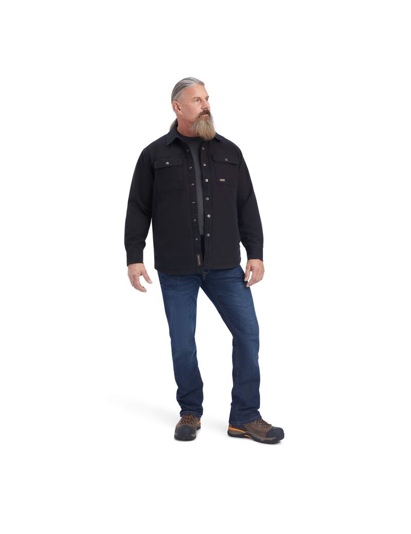 Ropa De Trabajo Ariat Rebar Classic Lona Shirts Jackets Hombre Negras | DAFW74219