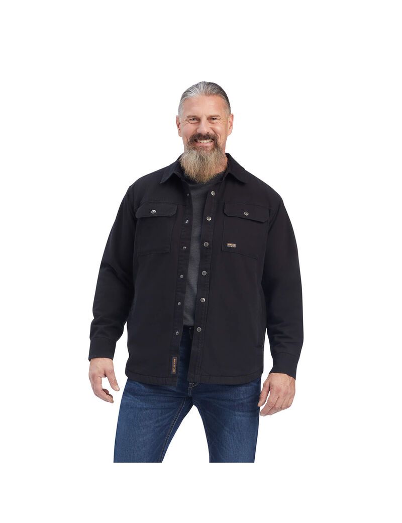 Ropa De Trabajo Ariat Rebar Classic Lona Shirts Jackets Hombre Negras | DAFW74219