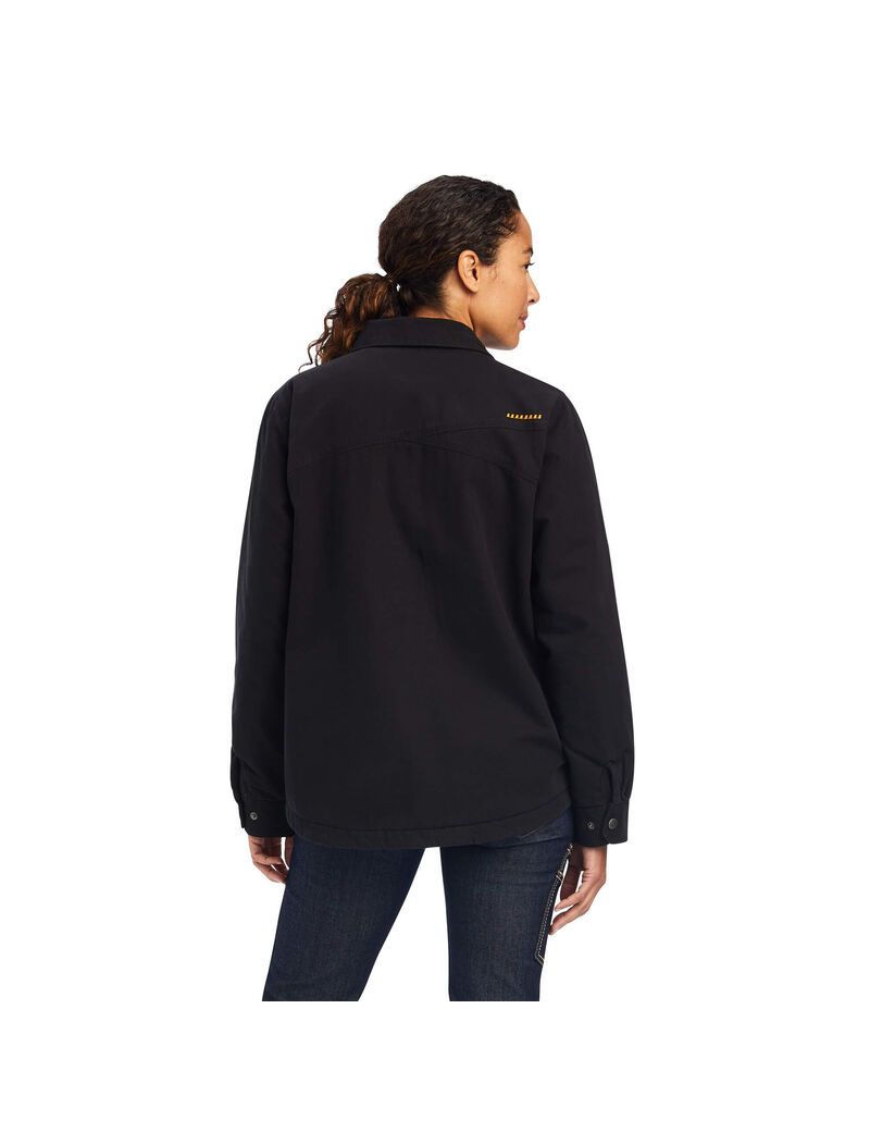 Ropa De Trabajo Ariat Rebar Classic Lona Shirts Jackets Mujer Negras | ELFD42687