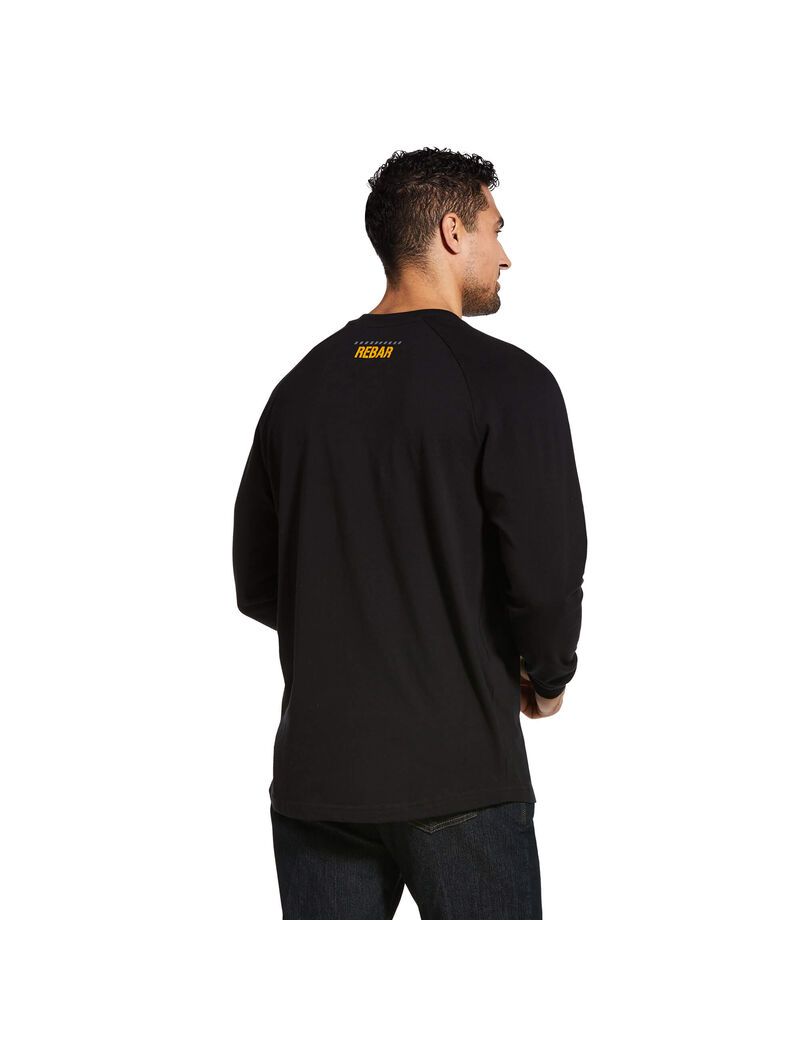 Ropa De Trabajo Ariat Rebar CottonStrong Block T Shirts Hombre Negras | FDVB74098