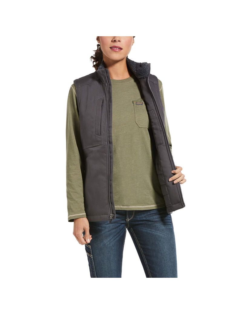 Ropa De Trabajo Ariat Rebar DuraCanvas Insulated Vest Mujer Gris | NKDJ60728