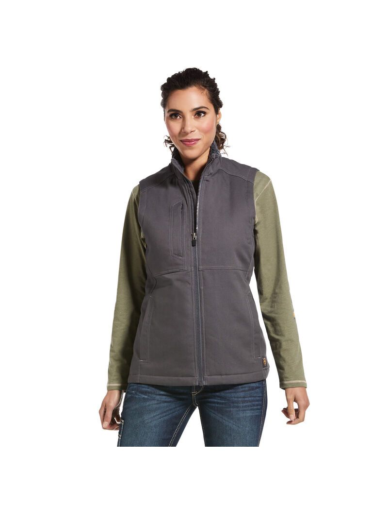 Ropa De Trabajo Ariat Rebar DuraCanvas Insulated Vest Mujer Gris | NKDJ60728