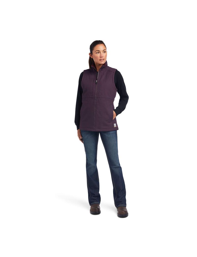 Ropa De Trabajo Ariat Rebar DuraCanvas Insulated Vest Mujer Moradas | PYJW81976