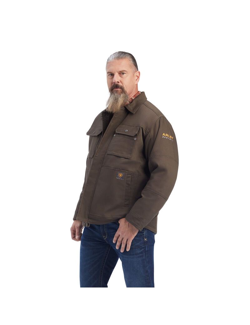 Ropa De Trabajo Ariat Rebar DuraCanvas Sherpa-Forro Coats Hombre Multicolor | OAXU94350