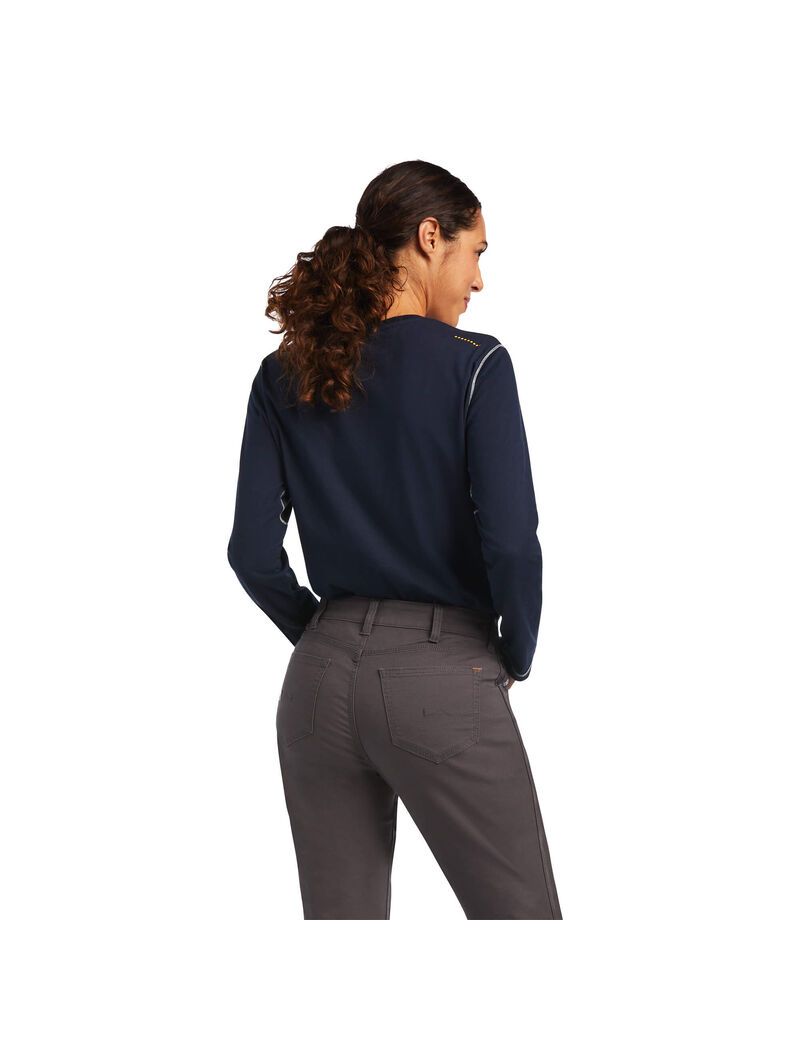 Ropa De Trabajo Ariat Rebar DuraStretch Made Tough Double Front Pants Mujer Gris | QCMS38407