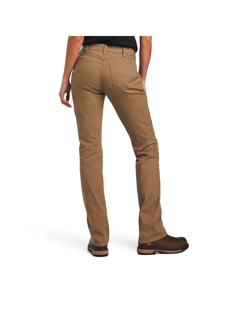 Ropa De Trabajo Ariat Rebar DuraStretch Made Tough Double Front Pants Mujer Kaki | TPSH09165