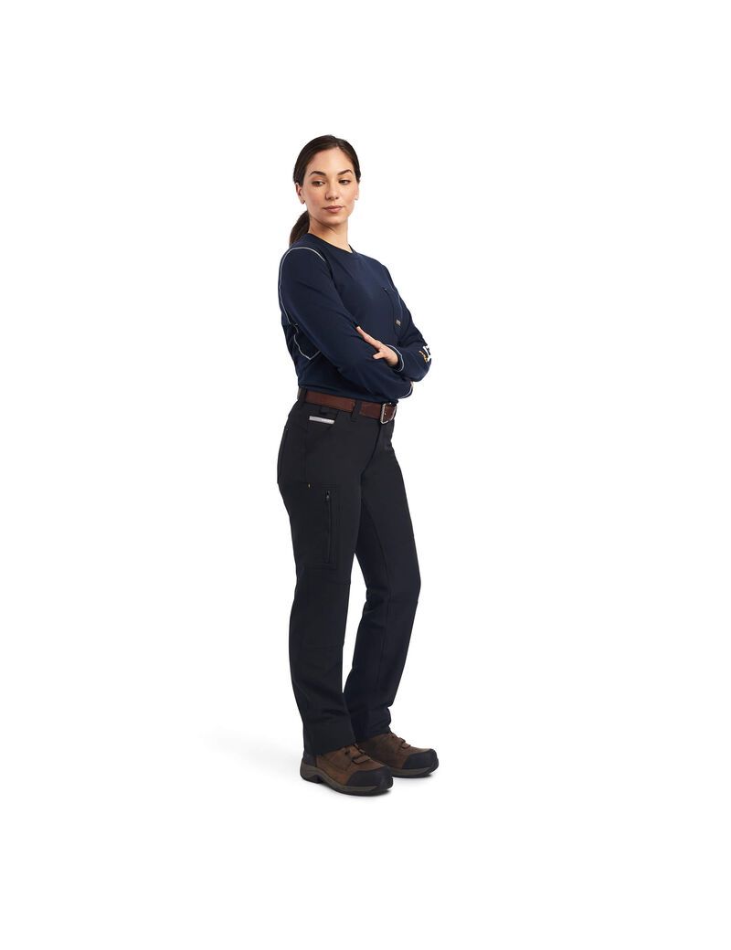 Ropa De Trabajo Ariat Rebar DuraStretch DriTEK Softshell Directo Pants Mujer Negras | WVKC70365