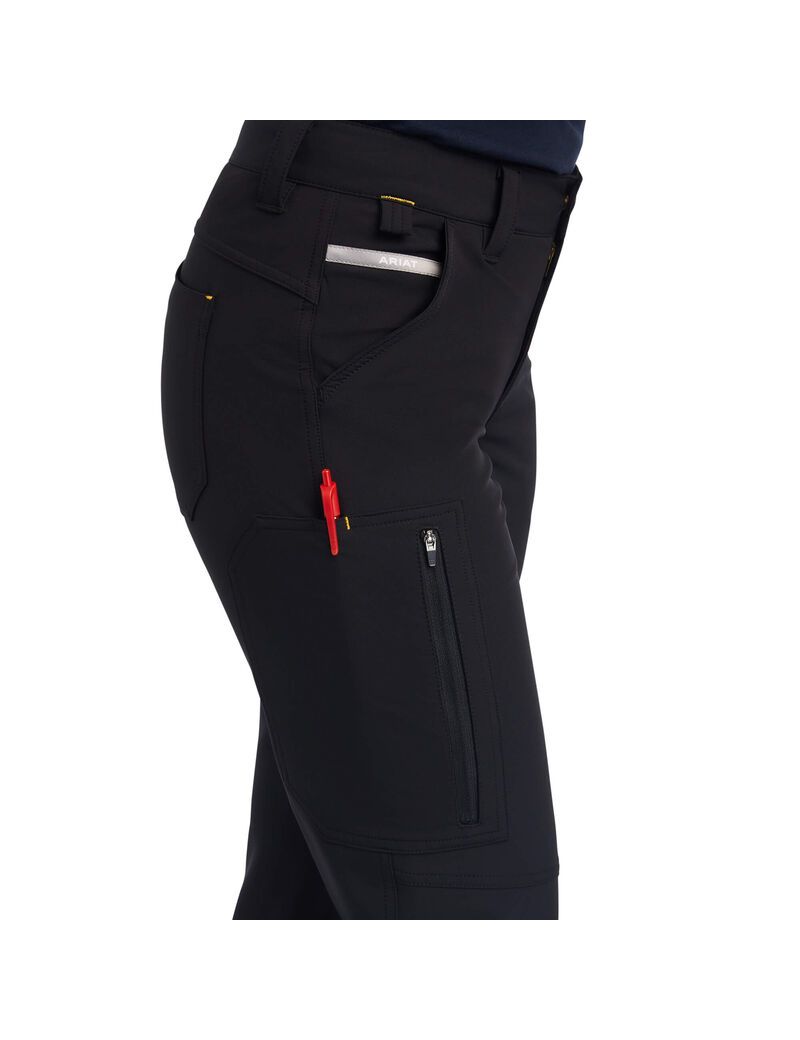 Ropa De Trabajo Ariat Rebar DuraStretch DriTEK Softshell Directo Pants Mujer Negras | WVKC70365