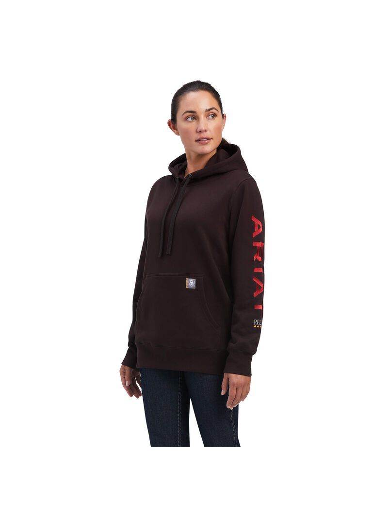 Ropa De Trabajo Ariat Rebar Estampadas Hoodie Mujer Multicolor | IALH87562