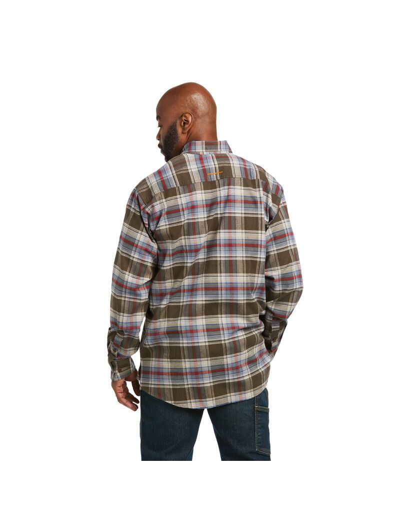 Ropa De Trabajo Ariat Rebar Flannel DuraStretch Trabajo Shirts Hombre Multicolor | POBE25683