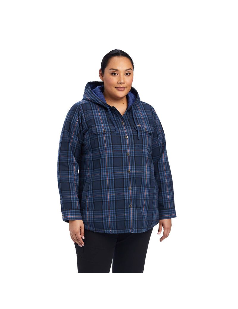 Ropa De Trabajo Ariat Rebar Flannel Shirts Jackets Mujer Azul Marino | SFTQ19205