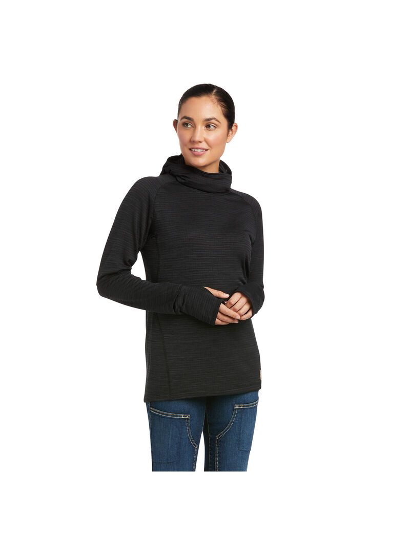 Ropa De Trabajo Ariat Rebar Gridwork Balaclava Baselayer Mujer Negras | UACM35108