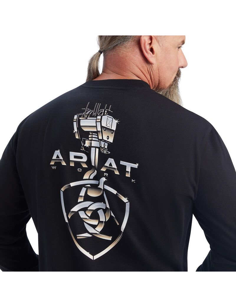 Ropa De Trabajo Ariat Rebar Heavy Lifting T Shirts Hombre Negras | RSFQ07962