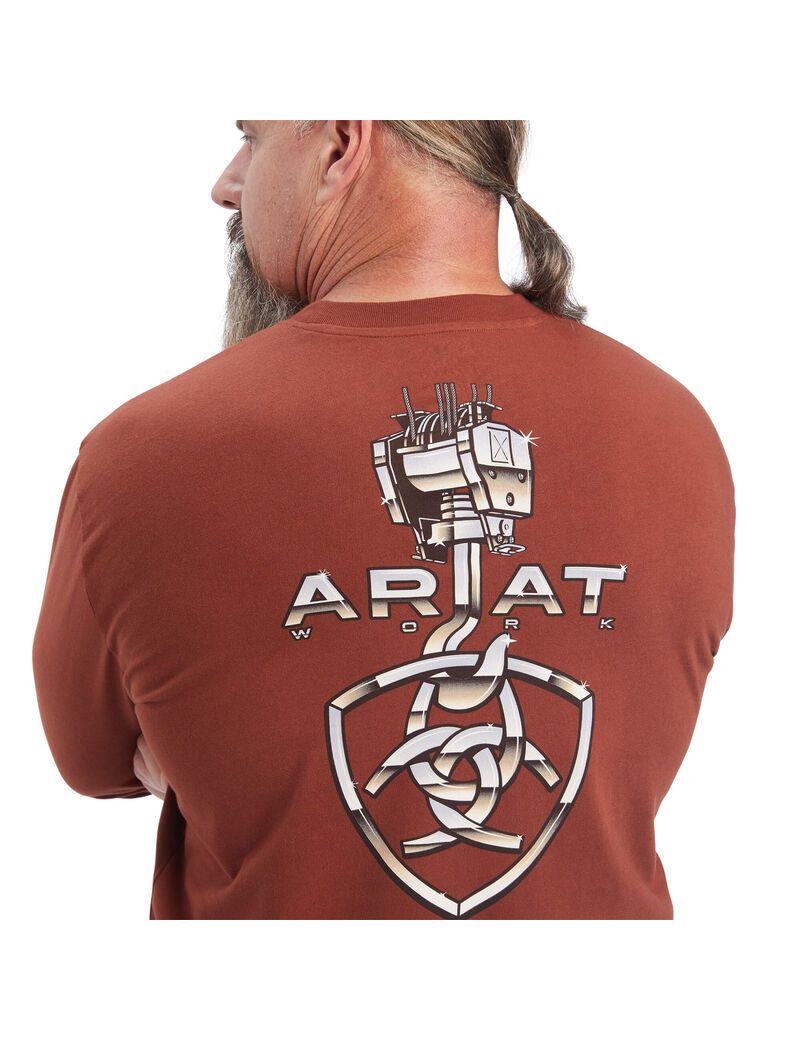 Ropa De Trabajo Ariat Rebar Heavy Lifting T Shirts Hombre Rosas | TUXA93810