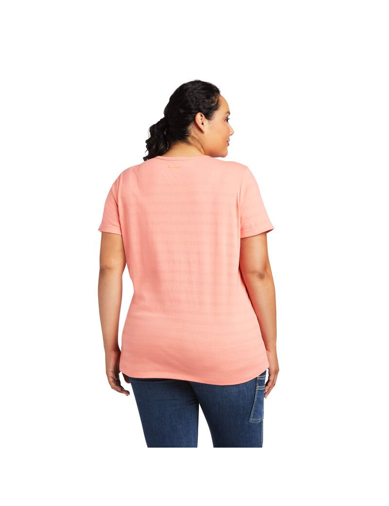 Ropa De Trabajo Ariat Rebar Henley T Shirts Mujer Multicolor | XMGY95684