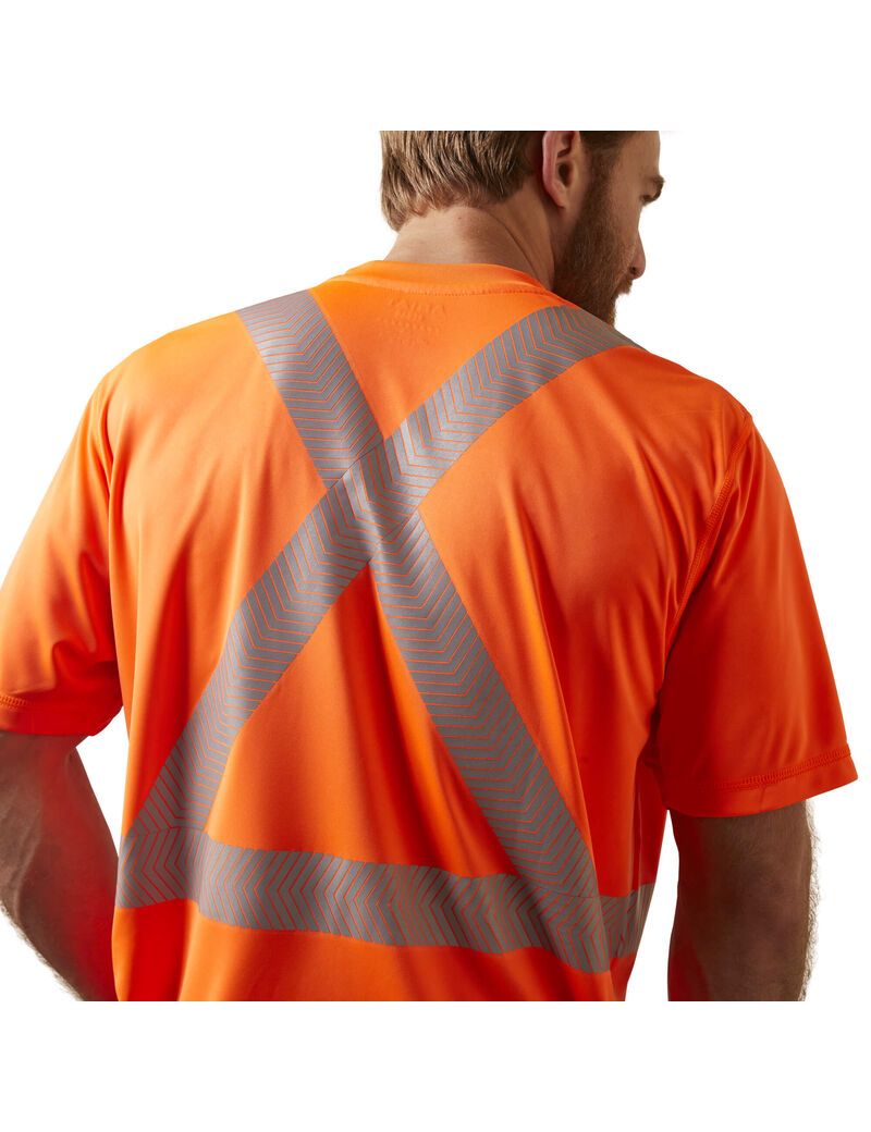 Ropa De Trabajo Ariat Rebar Hi-Vis ANSI T Shirts Hombre Naranjas | OSYX09528