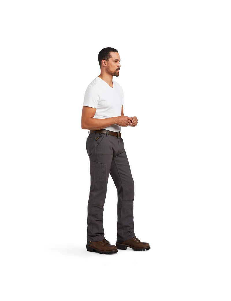 Ropa De Trabajo Ariat Rebar M7 Slim DuraStretch Made Tough Double Front Directo Pants Hombre Gris | KURY40913