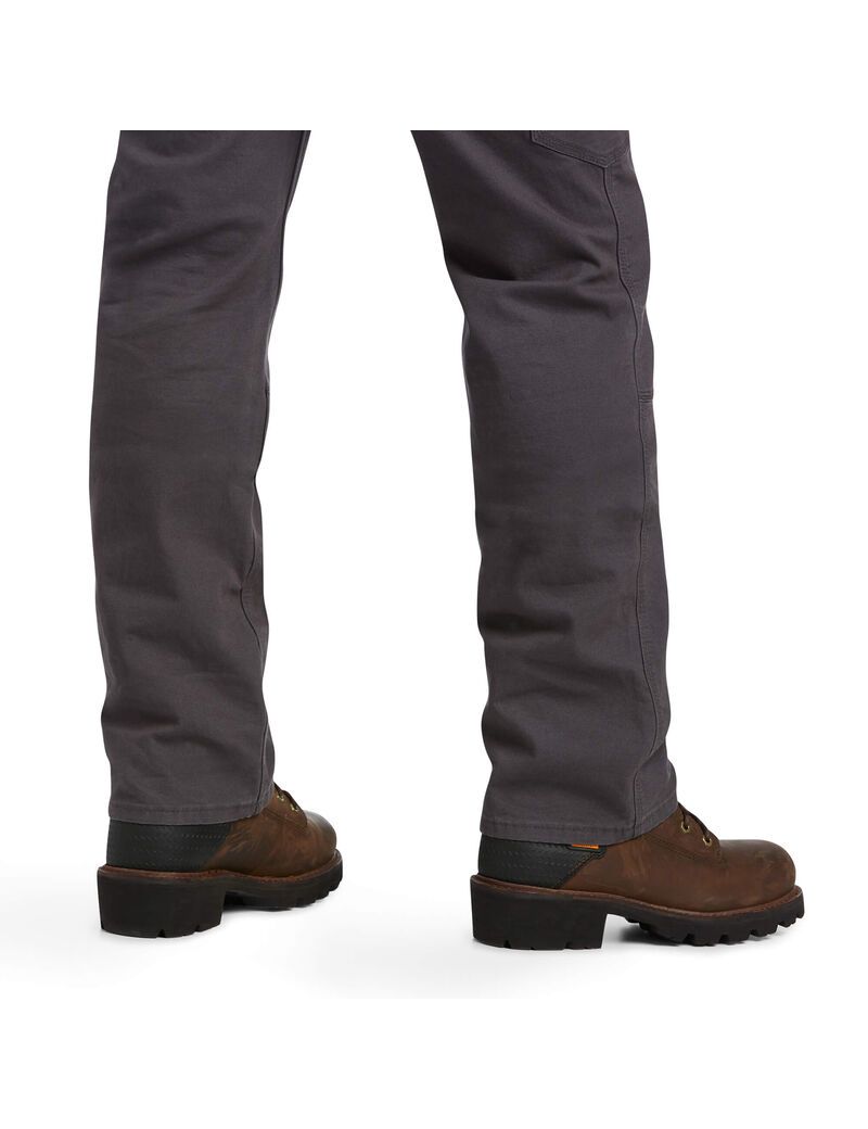 Ropa De Trabajo Ariat Rebar M7 Slim DuraStretch Made Tough Double Front Directo Pants Hombre Gris | KURY40913