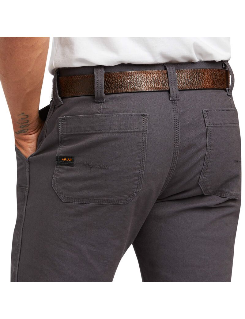 Ropa De Trabajo Ariat Rebar M7 Slim DuraStretch Made Tough Double Front Directo Pants Hombre Gris | KURY40913