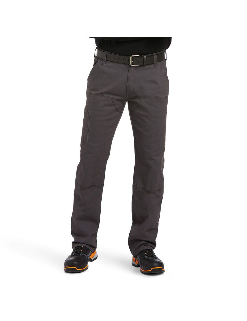 Ropa De Trabajo Ariat Rebar M7 Slim DuraStretch Made Tough Double Front Directo Pants Hombre Gris | KURY40913