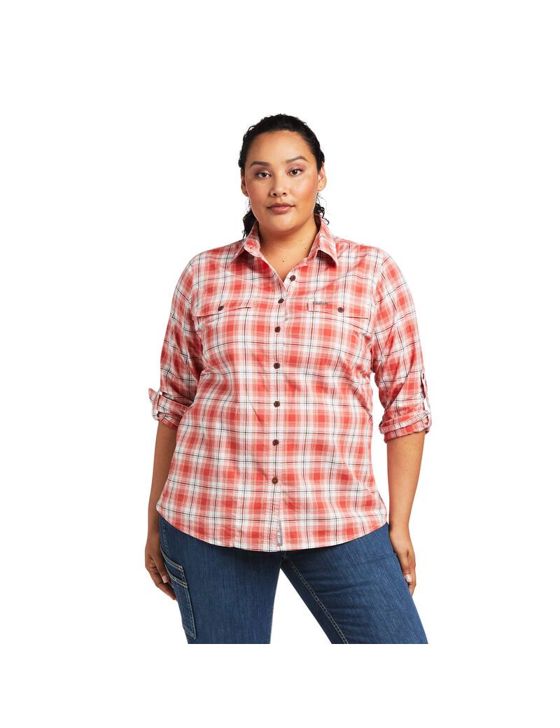 Ropa De Trabajo Ariat Rebar Made Tough DuraStretch Trabajo Shirts Mujer Multicolor | DIXR42307