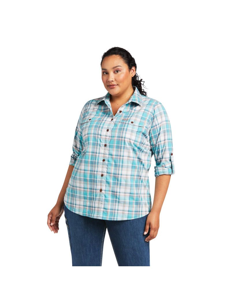 Ropa De Trabajo Ariat Rebar Made Tough DuraStretch Trabajo Shirts Mujer Multicolor | DMRU51806