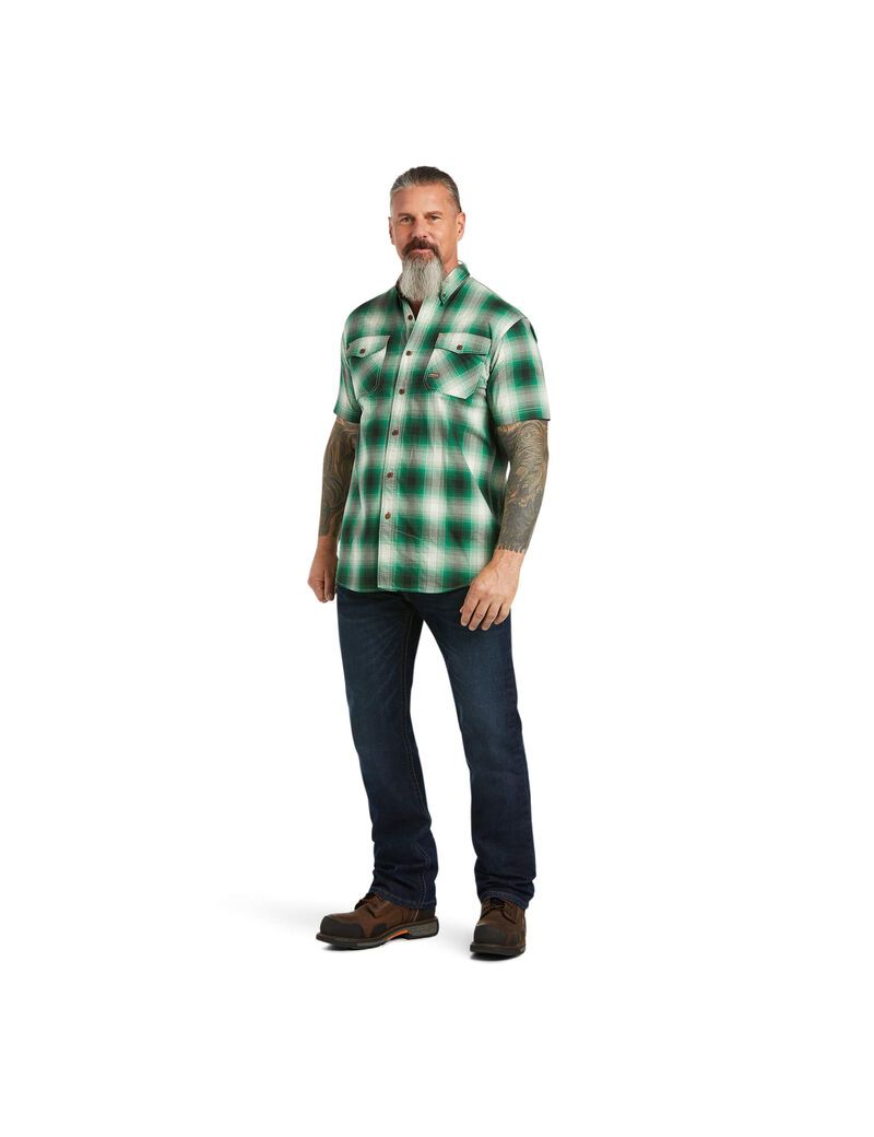 Ropa De Trabajo Ariat Rebar Made Tough DuraStretch Trabajo Shirts Hombre Multicolor | UMZH93758