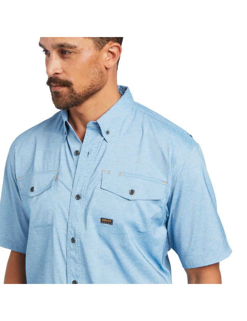 Ropa De Trabajo Ariat Rebar Made Tough VentTEK DuraStretch Trabajo Shirts Hombre Multicolor | HIQG25876