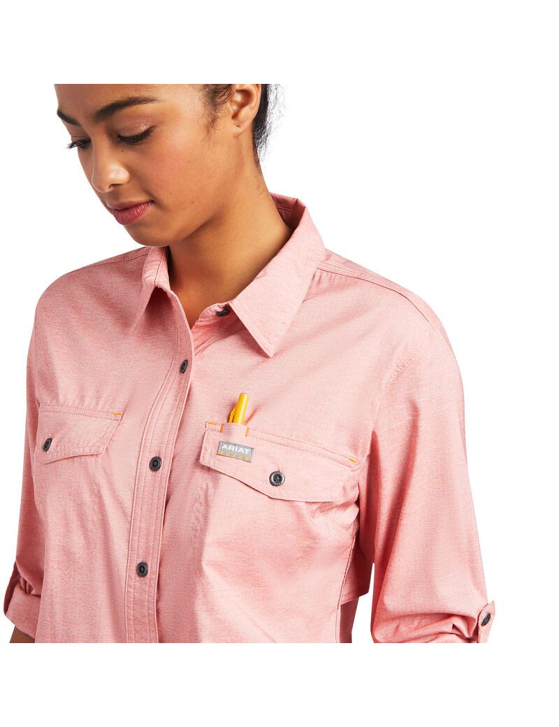 Ropa De Trabajo Ariat Rebar Made Tough VentTEK DuraStretch Trabajo Shirts Mujer Multicolor | QCAD51362