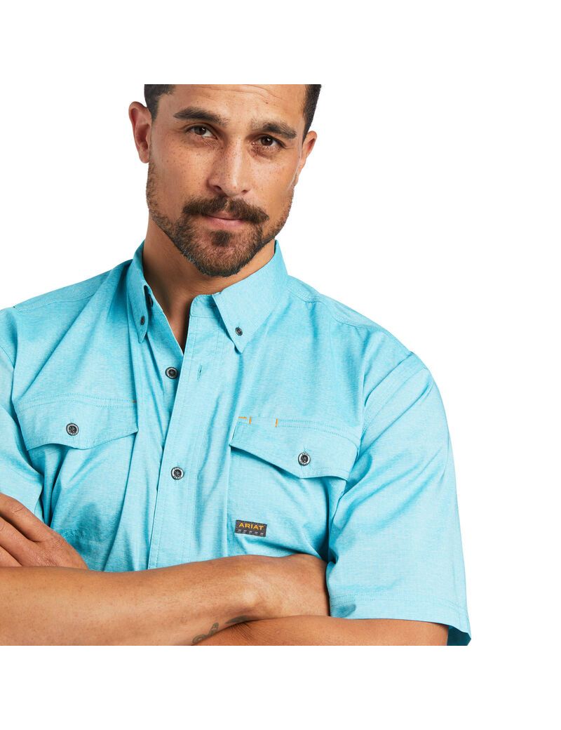 Ropa De Trabajo Ariat Rebar Made Tough VentTEK DuraStretch Trabajo Shirts Hombre Multicolor | RTVQ21069