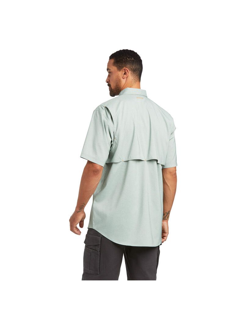 Ropa De Trabajo Ariat Rebar Made Tough VentTEK DuraStretch Trabajo Shirts Hombre Verde | RZFL53690