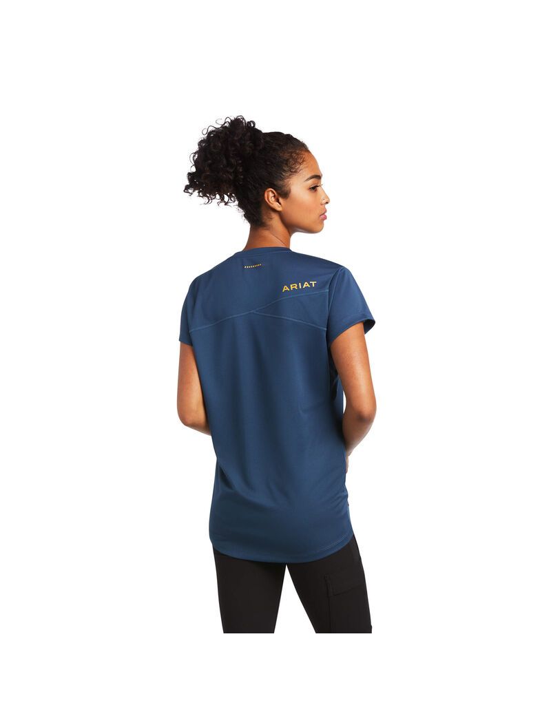 Ropa De Trabajo Ariat Rebar Polartec Elite All Season T Shirts Mujer Azules Verde Oscuro | SEUN50491