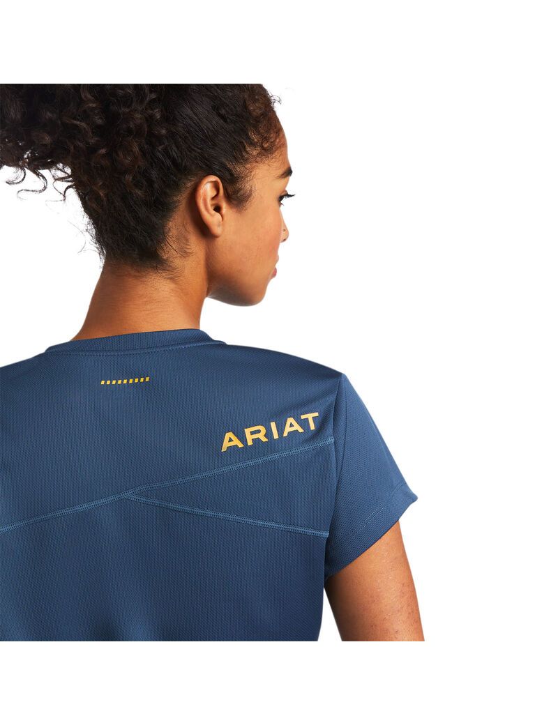 Ropa De Trabajo Ariat Rebar Polartec Elite All Season T Shirts Mujer Azules Verde Oscuro | SEUN50491