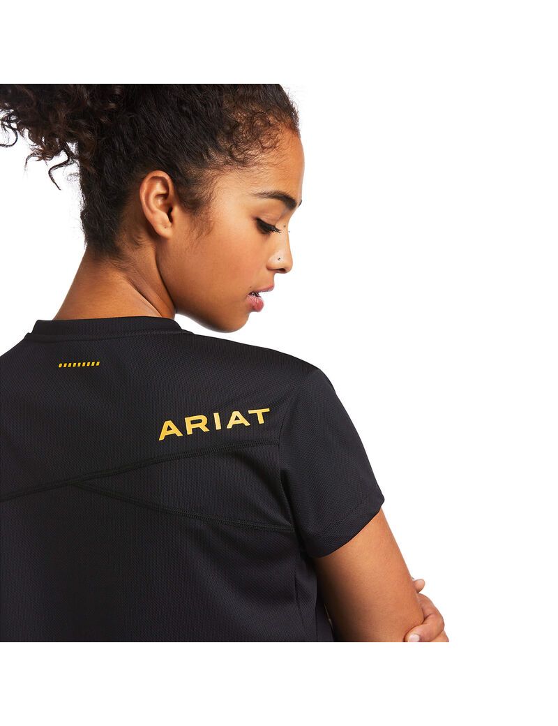 Ropa De Trabajo Ariat Rebar Polartec Elite All Season T Shirts Mujer Negras | ZMUL35047