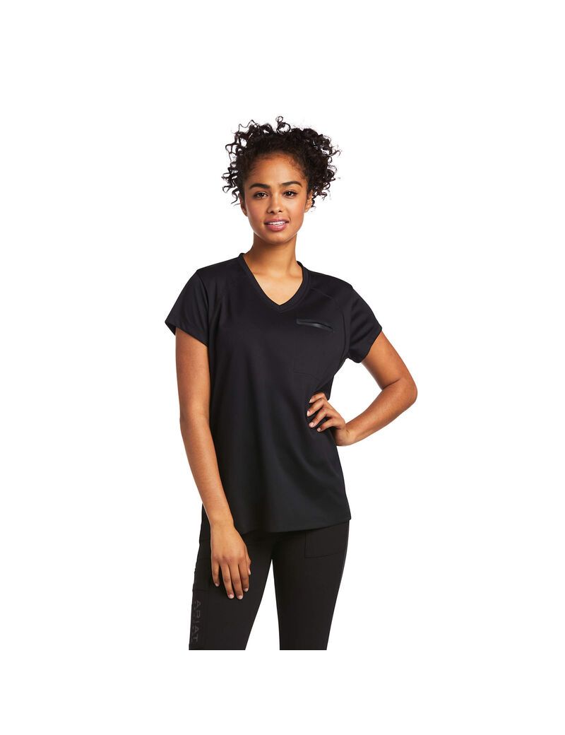 Ropa De Trabajo Ariat Rebar Polartec Elite All Season T Shirts Mujer Negras | ZMUL35047