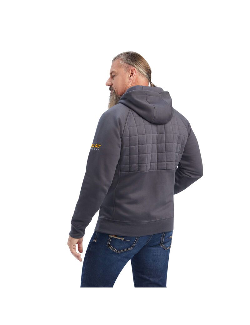 Ropa De Trabajo Ariat Rebar Regulator Full Zip Hoodie Hombre Gris | ILOV01385