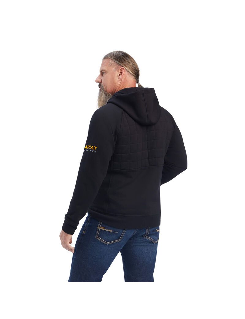 Ropa De Trabajo Ariat Rebar Regulator Full Zip Hoodie Hombre Negras | KVXB08163