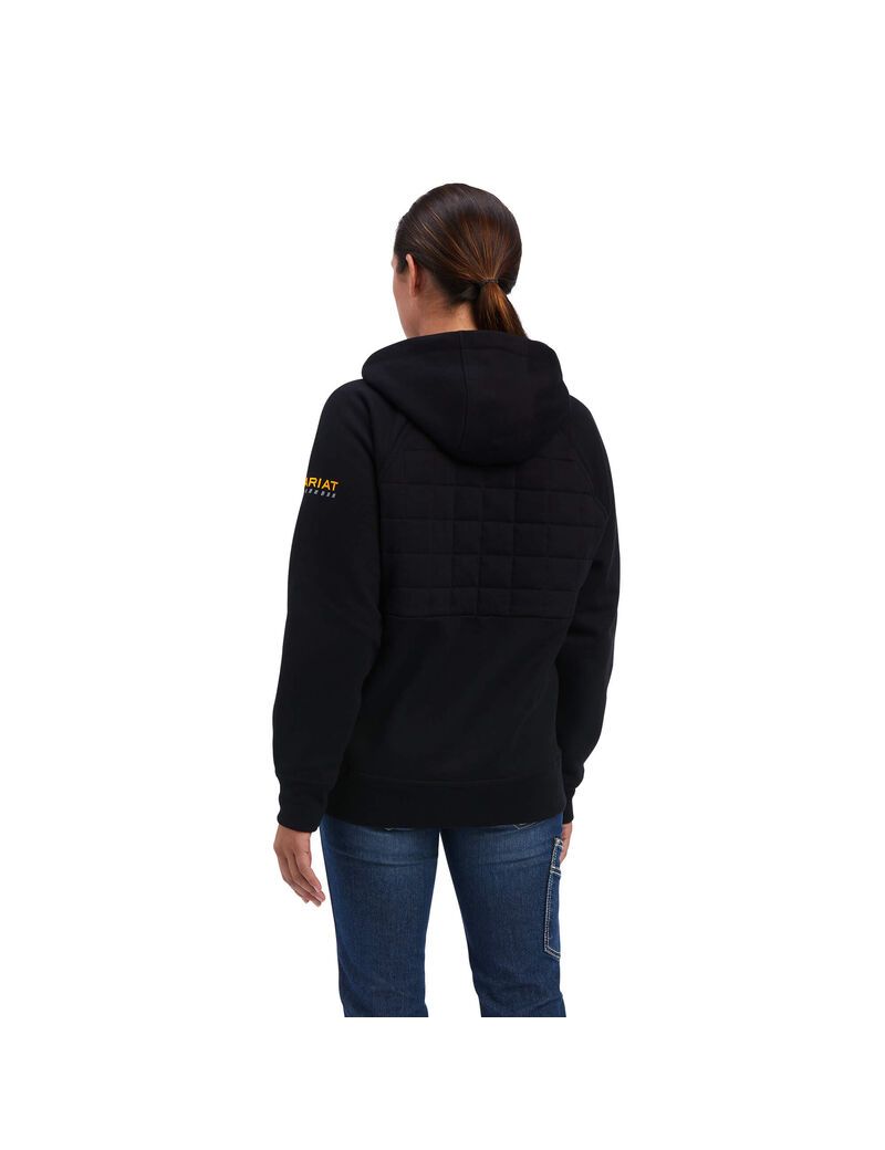 Ropa De Trabajo Ariat Rebar Regulator Full Zip Hoodie Mujer Negras | URKX43215