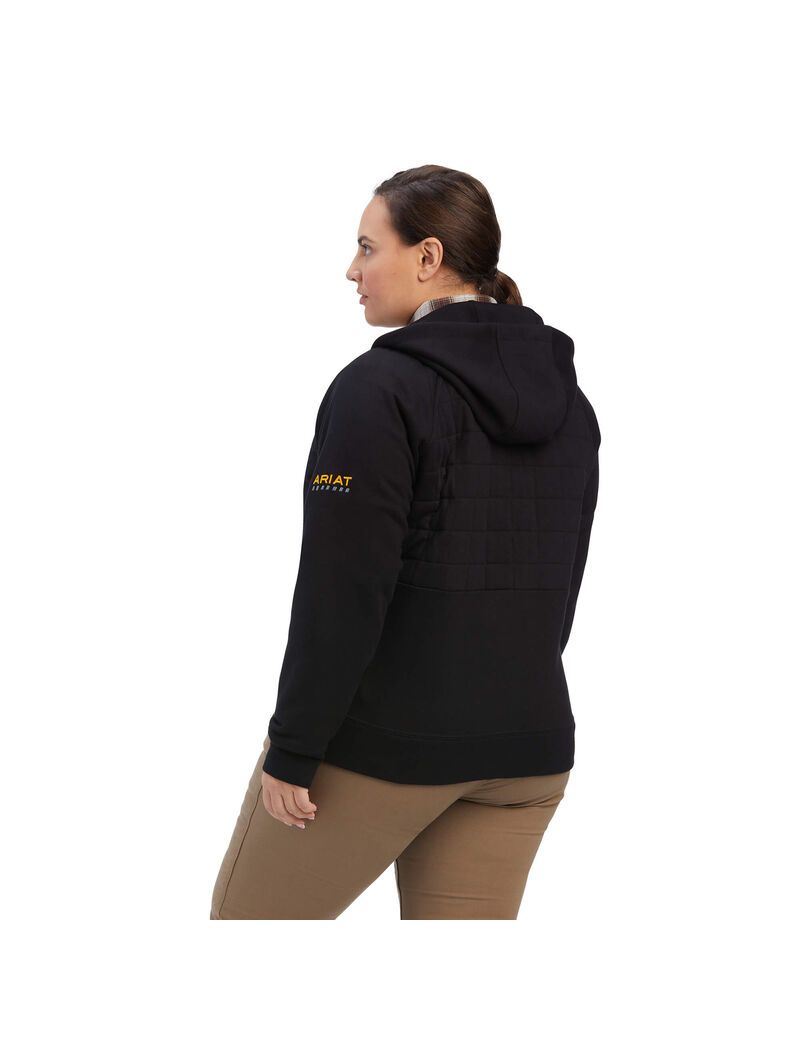 Ropa De Trabajo Ariat Rebar Regulator Full Zip Hoodie Mujer Negras | URKX43215