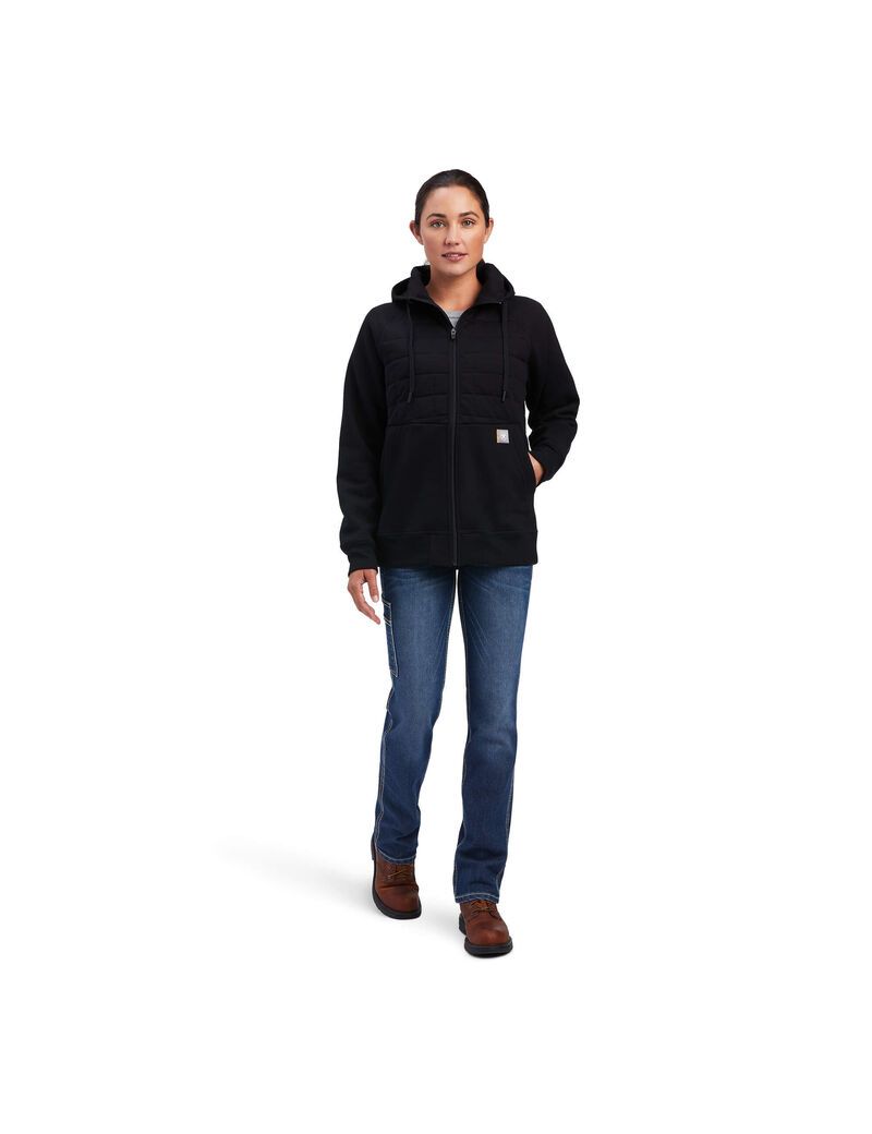 Ropa De Trabajo Ariat Rebar Regulator Full Zip Hoodie Mujer Negras | URKX43215