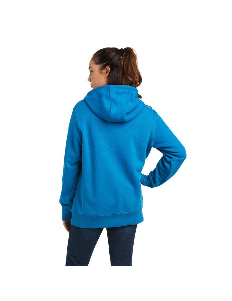 Ropa De Trabajo Ariat Rebar Skill Set 1/2 Zip Hoodie Mujer Azules | INML94316